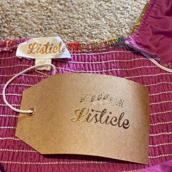 NWT Listicle Floral Puff Sleeve Tiered Smocked Maxi Poplin Cotton Dress LARGE - Picture 15 of 17